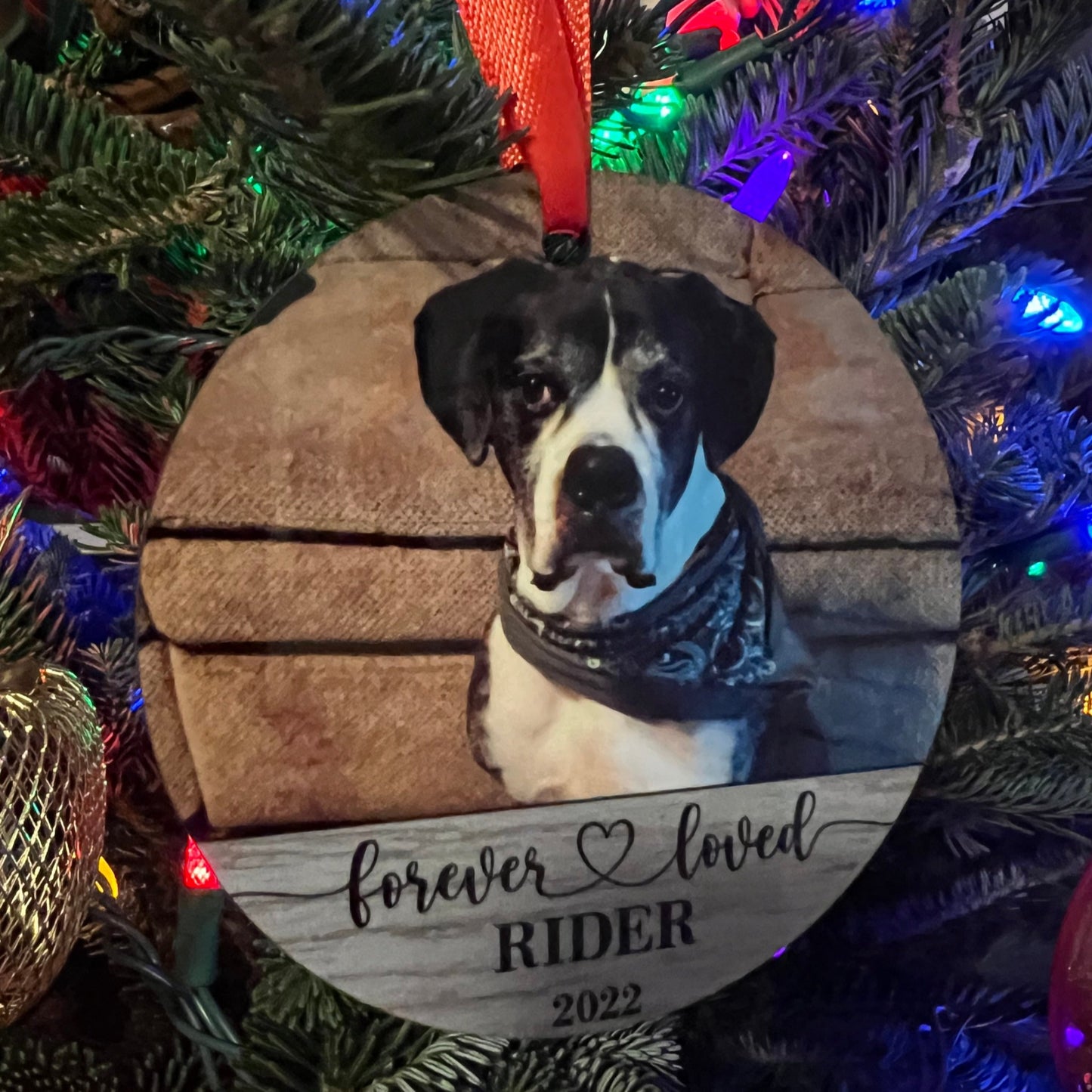 Close up pet memorial ornament